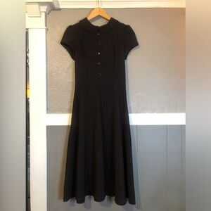 Lindy Bop Black Red polka dot swing dress Peter Pan collar Small Retro Pin-up 🖤